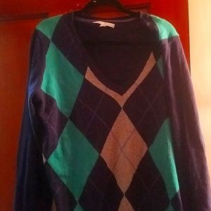Womans argyle  sweater size xxl